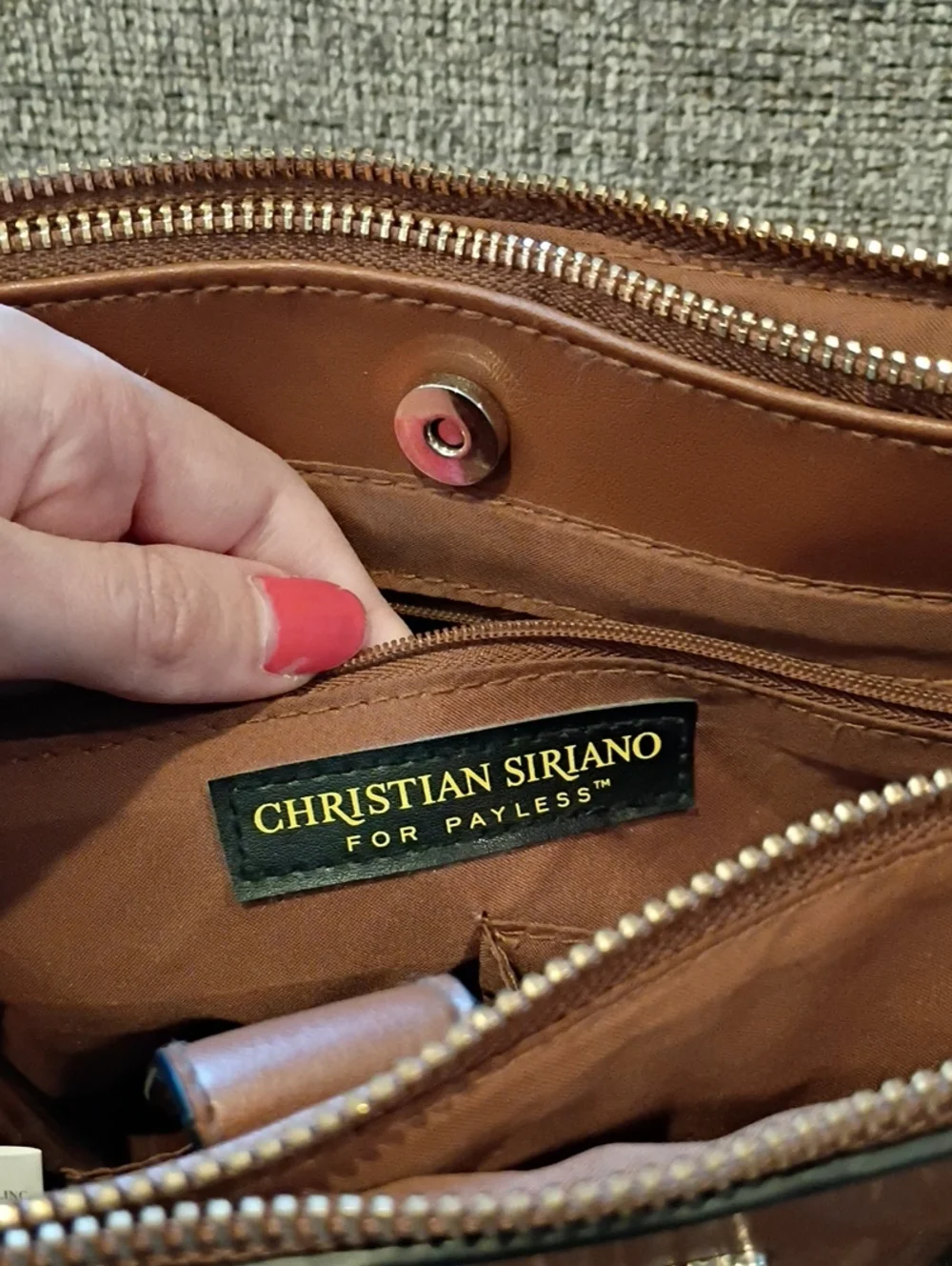 Christian Siriano Brown Faux Leather Purse